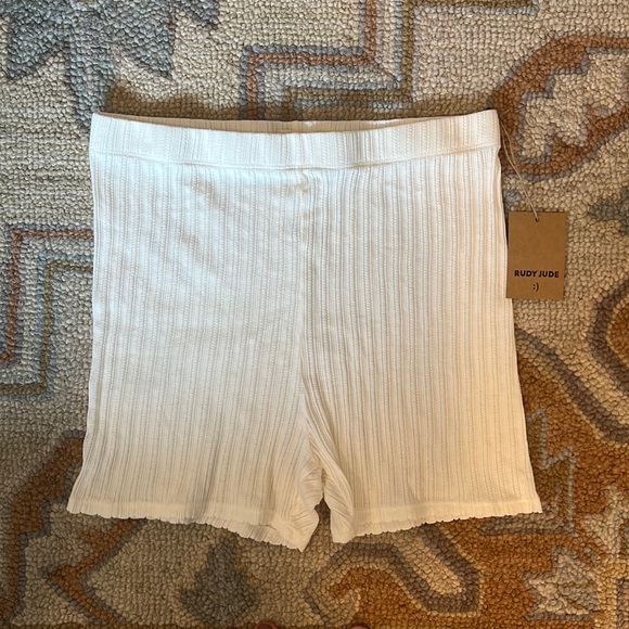 Rudy Jude Pants - RUDY JUDE pointelle shorts in salt NWT